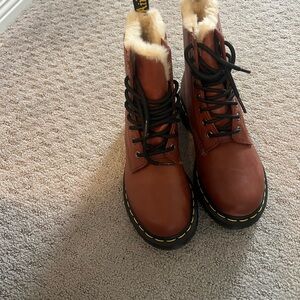 Dr. Martens Brown Leather Combat Boots